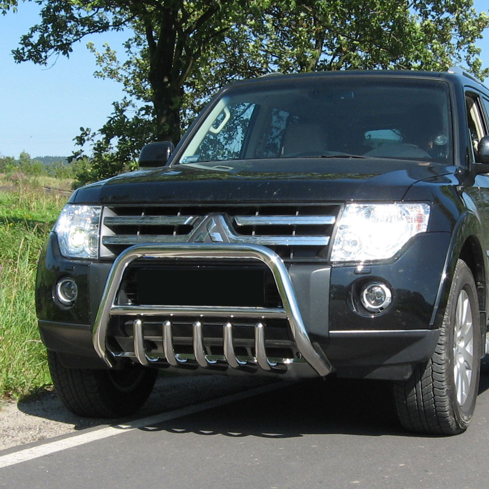 Low Bull Bar With Axle Bars Mitsubishi Pajero 2007-2015 - Bullbarshop