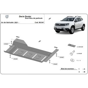Steel DPF Skid Plate Dacia Duster 2021-2023