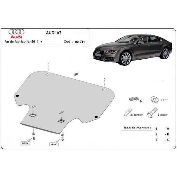 Steel Gearbox Skid Plate Audi A7 2011-2018