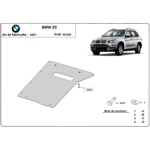 Steel Gearbox Skid Plate BMW X5 2007-2013