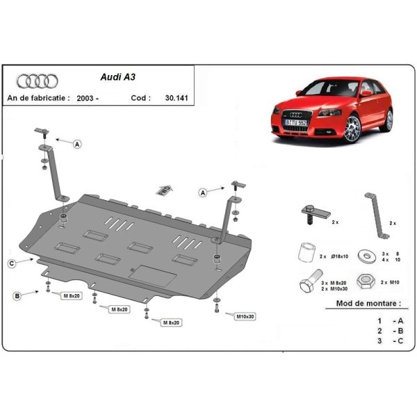 Steel-Skid-Plate-Audi-A3-2003-2008