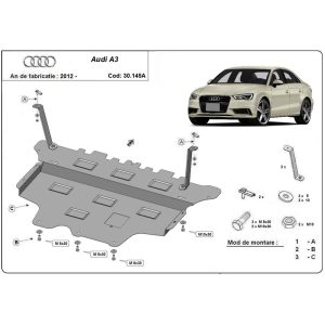 Steel-Skid-Plate-Audi-A3-(8V)-Automatic-2012-2022