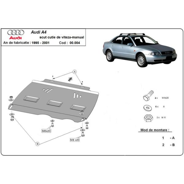 Steel-Skid-Plate-Audi-A4-B5-Manual-1995-2000