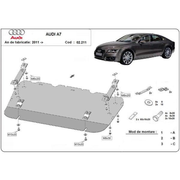 Steel Skid Plate Audi A7 2011-2018