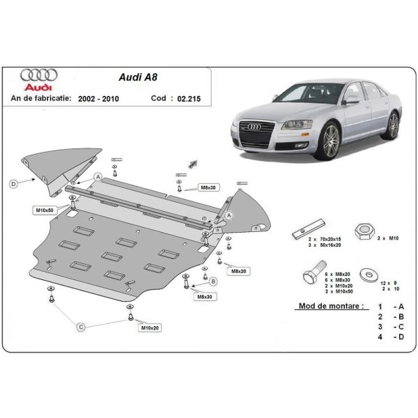 Steel Skid Plate Audi A8 2002-2010