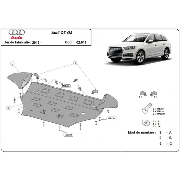 Steel Skid Plate Audi Q7 2015-2022