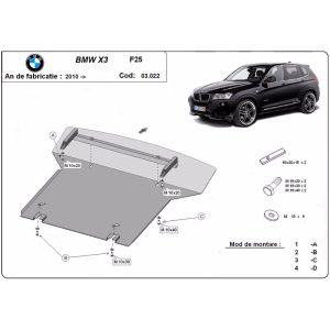 Steel Skid Plate BMW X3 F25 2010-2017
