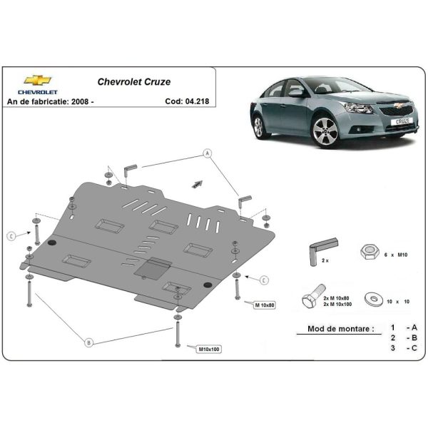 Steel Skid Plate Chevrolet Cruze 2008-2016