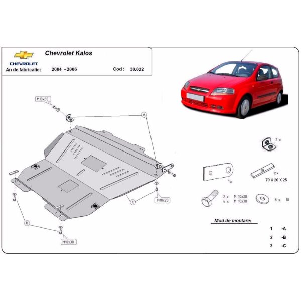 Steel Skid Plate Chevrolet Kalos 2004-2008