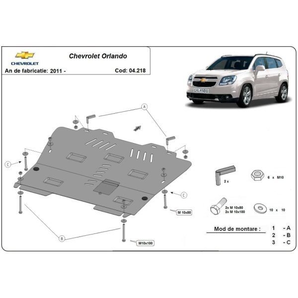Steel Skid Plate Chevrolet Orlando 2011-2018