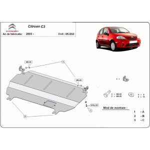 Steel Skid Plate Citroen C3 2003-2019