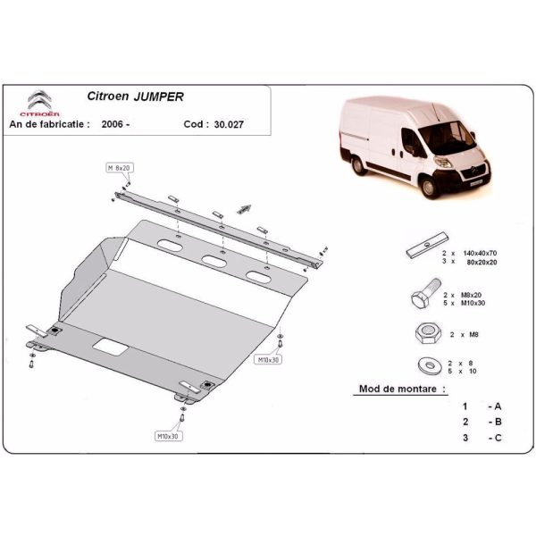 Steel Skid Plate Citroen Jumper 2006-2016