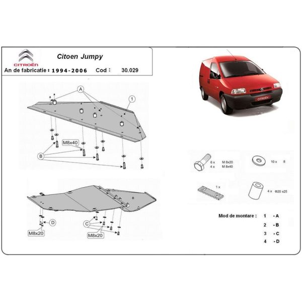 Steel Skid Plate Citroen Jumpy 1994-2006