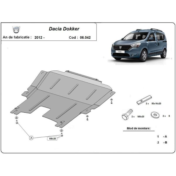 Steel Skid Plate Dacia Dokker 2012-2022