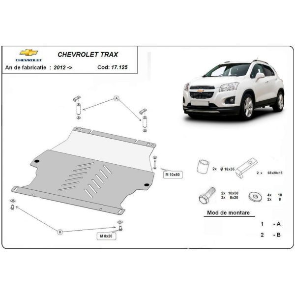 Steel Skid Plate, Engine And The Gearbox Chevrolet Trax 2012-2022