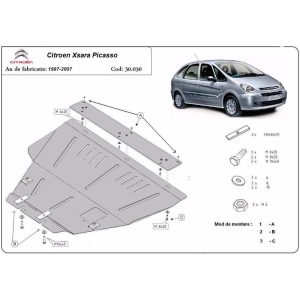 Steel Skid Plate, Engine And The Gearbox Citroen Xsara Picasso 1999-2007