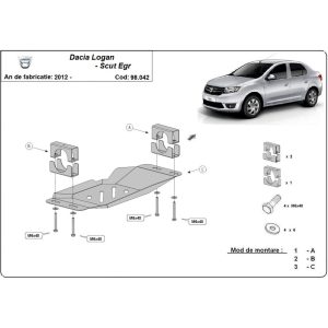 Steel Skid Plate Stop&Go System, Egr Dacia Logan 2 2012-2020