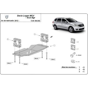 Steel Skid Plate Stop&Go System, Egr Dacia Logan MCV 2012-2020