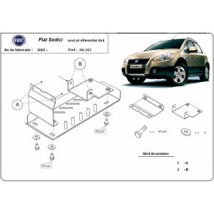 Steel Differential Skid Plate Fiat Sedici 2006-2023