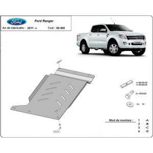 Steel Gearbox Skid Plate Ford Ranger 2011-2020