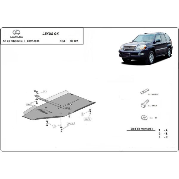 Steel Gearbox Skid Plate Lexus GX 2002-2009