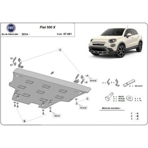 Steel Skid Plate Fiat 500X 2014-2023