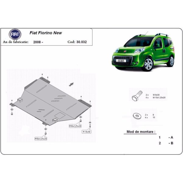 Steel Skid Plate Fiat Fiorino 2008-2023