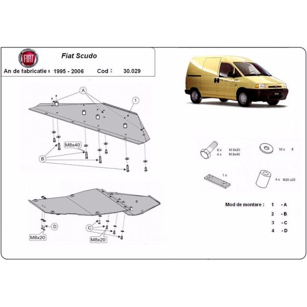 Steel Skid Plate Fiat Scudo 1995-2006