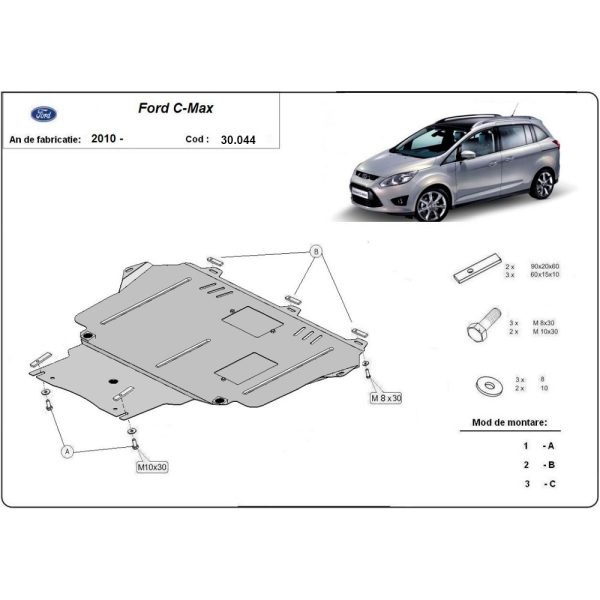 Steel Skid Plate Ford C-Max 2010-2019