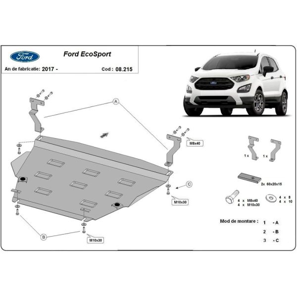 Steel Skid Plate Ford EcoSport 2017-2023