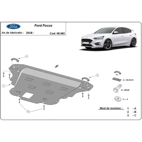 Steel Skid Plate Ford Focus 4 2018-2023