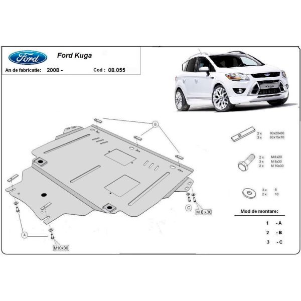 Steel Skid Plate Ford Kuga 2008-2012