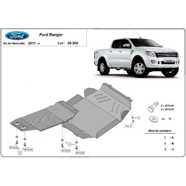 Steel-Skid-Plate-Ford-Ranger-2011-2023