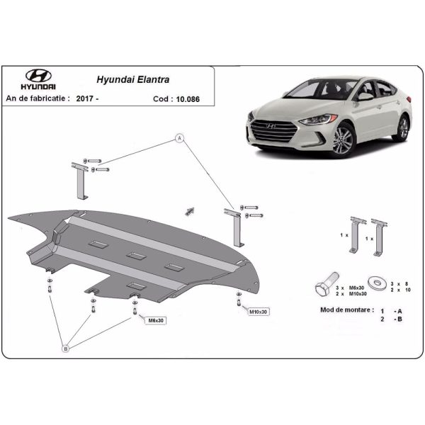Steel Skid Plate Hyundai Elantra 2016-2020