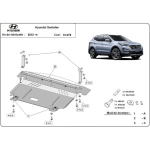 Steel Skid Plate Hyundai Santa Fe 2012-2018