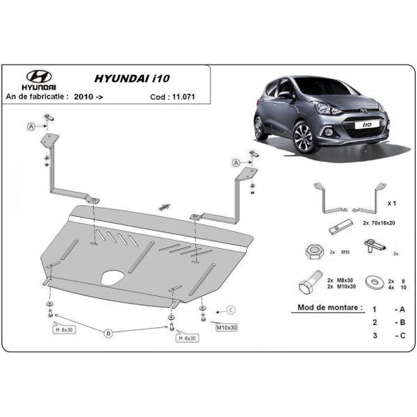 Steel Skid Plate Hyundai i10 2012-2017