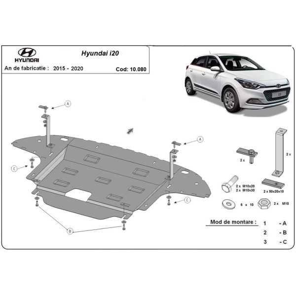 Steel Skid Plate Hyundai i20 2015-2020