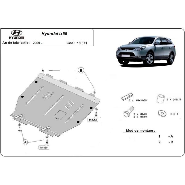 Steel Skid Plate Hyundai ix55 2009-2015