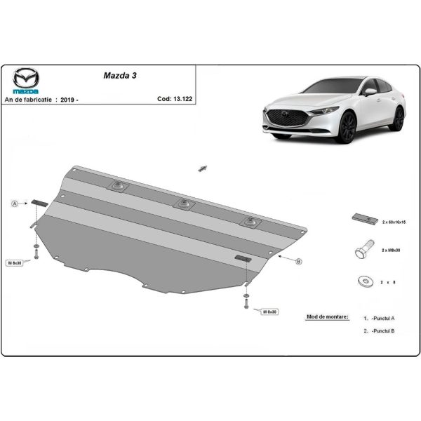 Steel Skid Plate Mazda 3 2019-2023