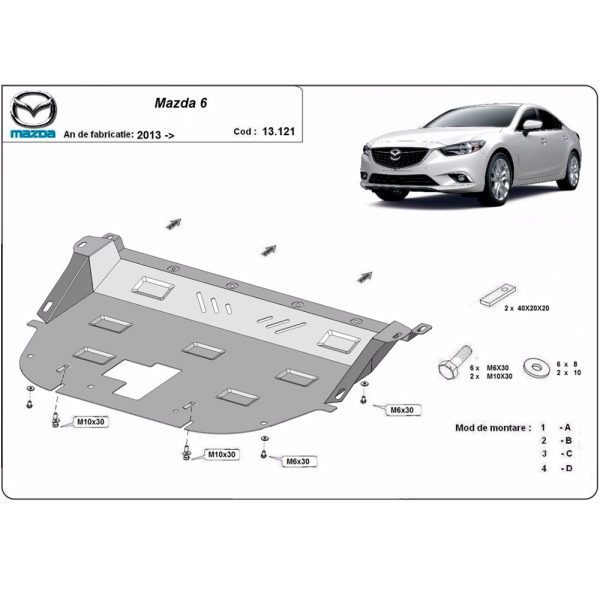 Steel Skid Plate Mazda 6 2013-2023