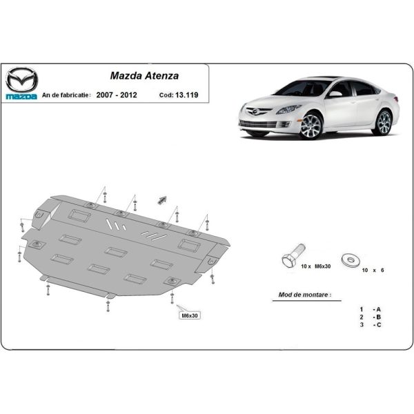 Steel Skid Plate Mazda Atenza 2007-2012
