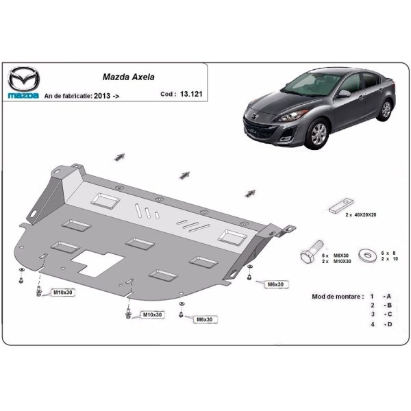 Steel Skid Plate Mazda Axela 2013-2023