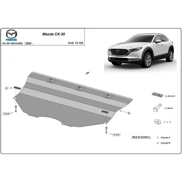Steel Skid Plate Mazda CX-30 2019-2023