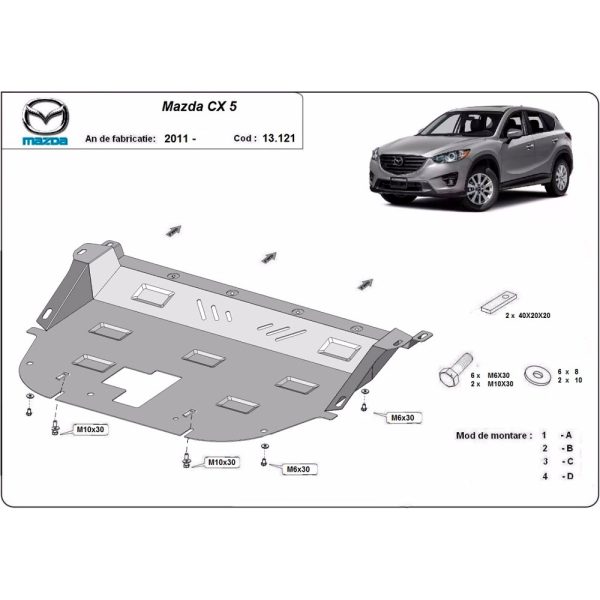 Steel Skid Plate Mazda CX-5 2011-2023