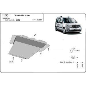 Steel Skid Plate Mercedes Citan 2012-2021