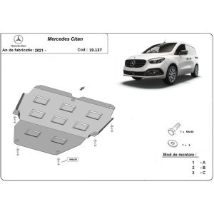 Steel Skid Plate Mercedes Citan 2021-2023