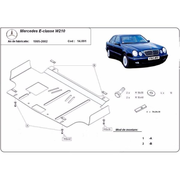 Steel Skid Plate Mercedes E-Classe W210 1995-2003