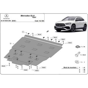 Steel Skid Plate Mercedes GLA H247 2019-2023