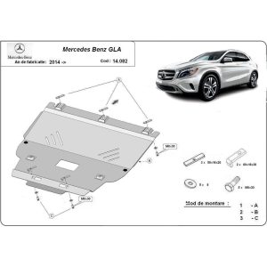 Steel Skid Plate Mercedes GLA X156 2014-2019