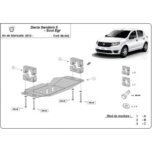 Steel Skid Plate Stop&Go System, Egr Dacia Sandero 2 2012-2023